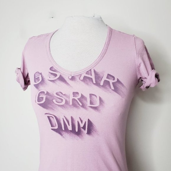 G-STAR Distressed Pink Logo T-Shirt - Picture 4 of 10